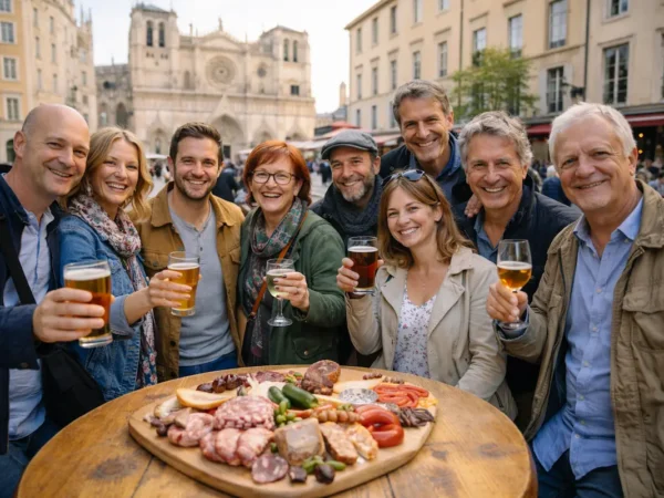 Moment de partage durant le séjour gastronomique lyonnais